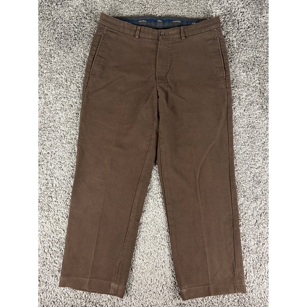 Brooks Brothers Hudson Chinos Mens 33x30 Brown 100% Cotton Straight Leg Pants